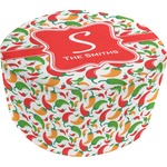 Colored Peppers Round Pouf Ottoman (Personalized)