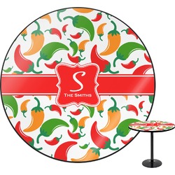 Colored Peppers Round Table - 24" (Personalized)