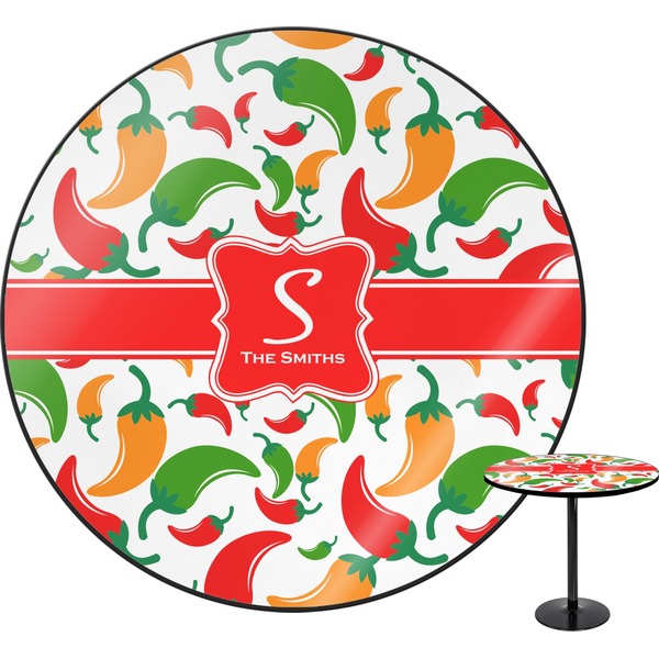 Custom Colored Peppers Round Table - 24" (Personalized)