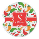 Colored Peppers Sandstone Car Coaster - Single (Personalized)
