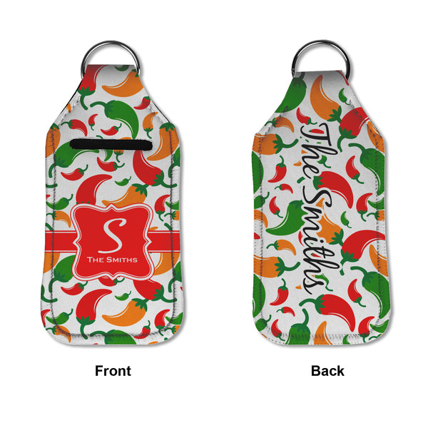 Colored Peppers Sanitizer Holder Keychain - Large APPROVAL (Flat)