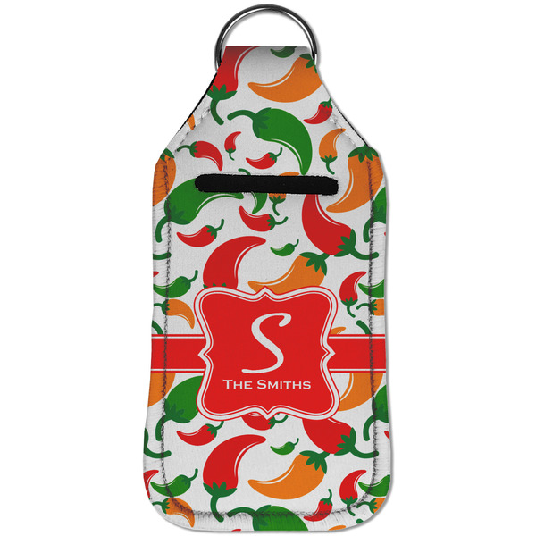 Colored Peppers Sanitizer Holder Keychain - Large (Front)