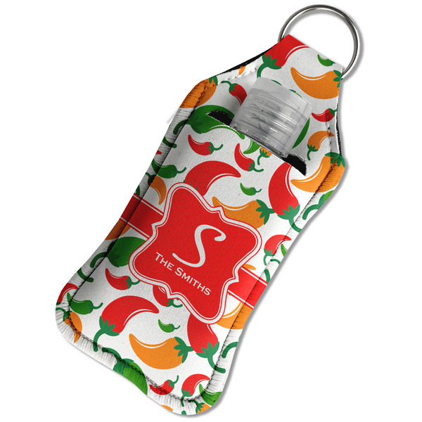 Colored Peppers Sanitizer Holder Keychain - Large in Case