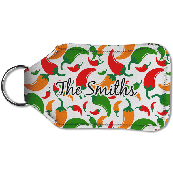 Colored Peppers Sanitizer Holder Keychain - Small (Back)