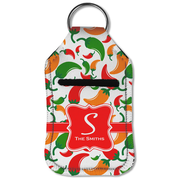 Colored Peppers Sanitizer Holder Keychain - Small (Front Flat)