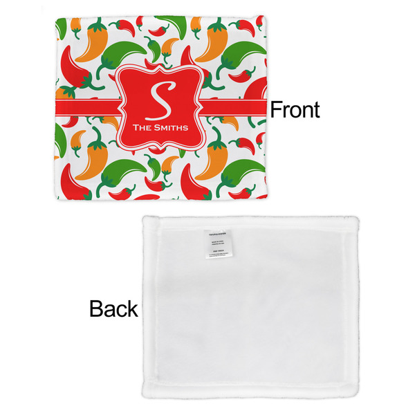 Colored Peppers Security Blanket - Front & White Back View