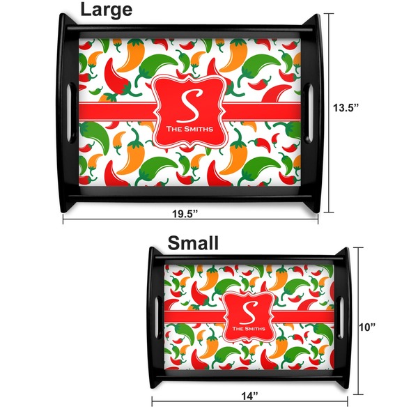 Colored Peppers Serving Tray Black Sizes