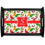 Colored Peppers Black Wooden Tray - Small (Personalized)