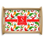 Colored Peppers Natural Wooden Tray - Small (Personalized)