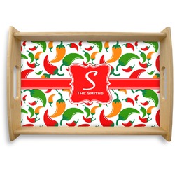 Colored Peppers Natural Wooden Tray - Small (Personalized)