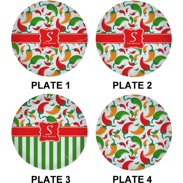 Colored Peppers Set of Lunch / Dinner Plates (Approval)