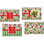 Colored Peppers Set of 4 Glass Rectangular Lunch / Dinner Plate (Personalized)