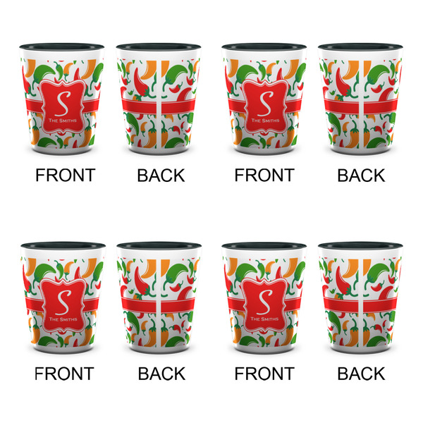 Colored Peppers Shot Glassess - Two Tone - Set of 4 - APPROVAL