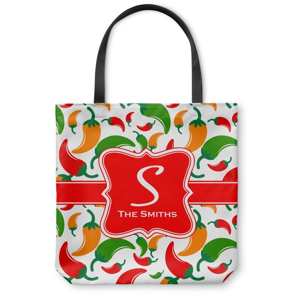 Custom Colored Peppers Canvas Tote Bag - Medium - 16"x16" (Personalized)