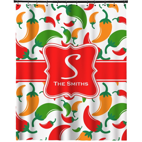 Custom Colored Peppers Extra Long Shower Curtain - 70"x84" (Personalized)