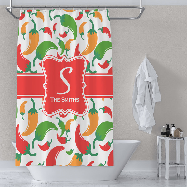Colored Peppers Shower Curtain Lifestyle