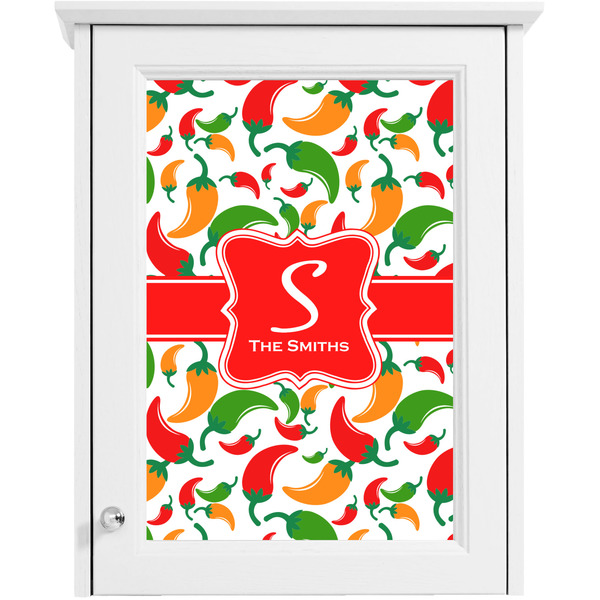 Colored Peppers Single White Cabinet Decal