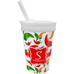 Colored Peppers Sippy Cup with Straw (Personalized)