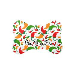 Colored Peppers Bone Shaped Dog Food Mat (Small) (Personalized)