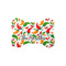 Colored Peppers Bone Shaped Dog Food Mat (Small) (Personalized)