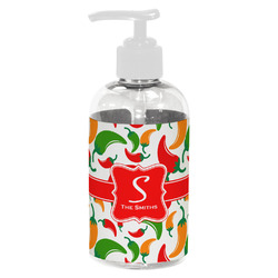 Colored Peppers Plastic Soap / Lotion Dispenser (8 oz - Small - White) (Personalized)