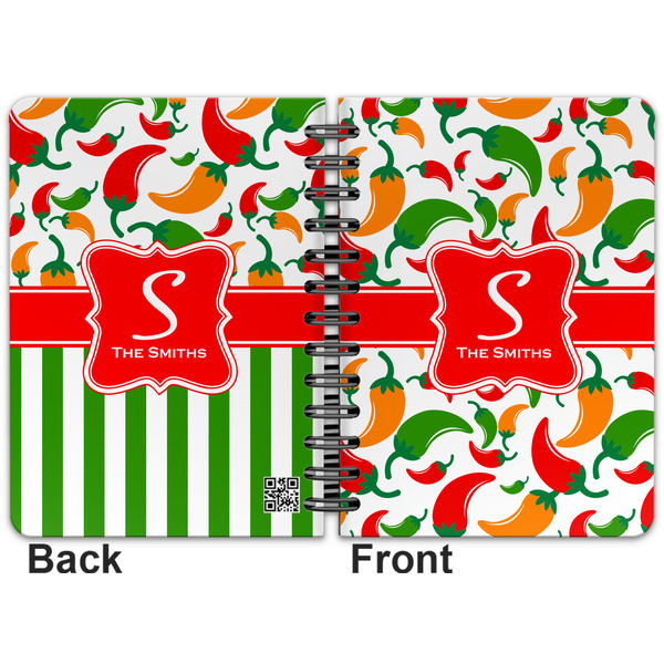 Colored Peppers Spiral Journal 5 x 7 - Apvl