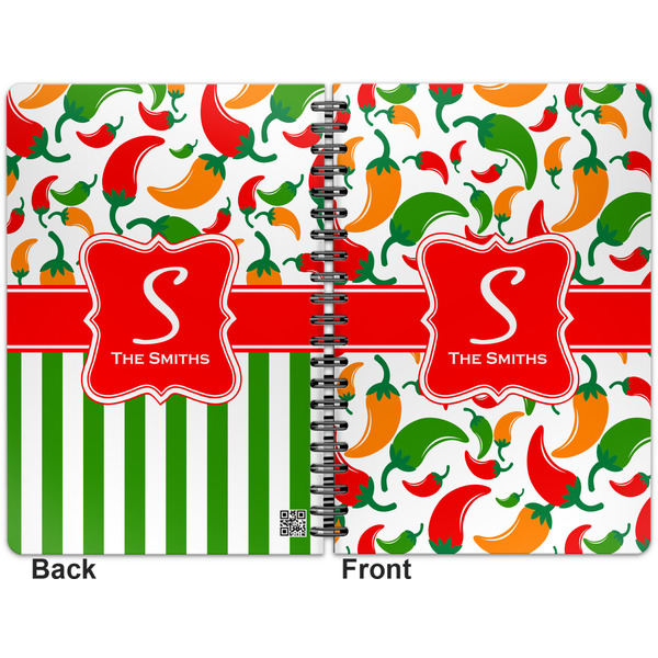 Colored Peppers Spiral Journal 7 x 10 - Apvl