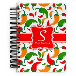 Colored Peppers Spiral Notebook - 5x7 w/ Name and Initial
