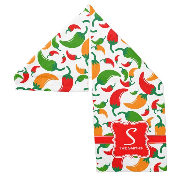 Colored Peppers Sports Towel Folded - Both Sides Showing