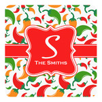 Colored Peppers Square Decal - Small (Personalized)