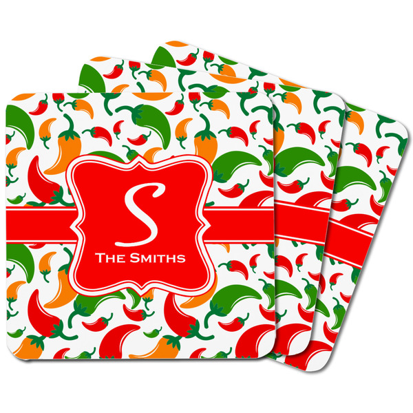 Colored Peppers Square Fridge Magnet - MAIN