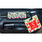 Colored Peppers Square Luggage Tag & Handle Wrap - In Context