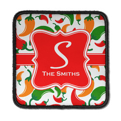 Colored Peppers Iron On Square Patch w/ Name and Initial