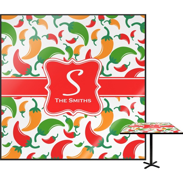 Custom Colored Peppers Square Table Top (Personalized)