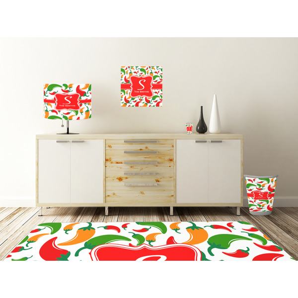 Colored Peppers Square Wall Decal Wooden Desk
