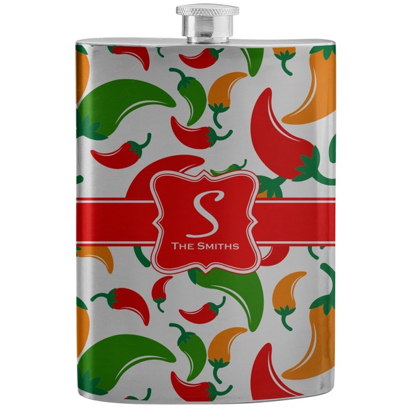 Custom Colored Peppers Stainless Steel Flask (Personalized)