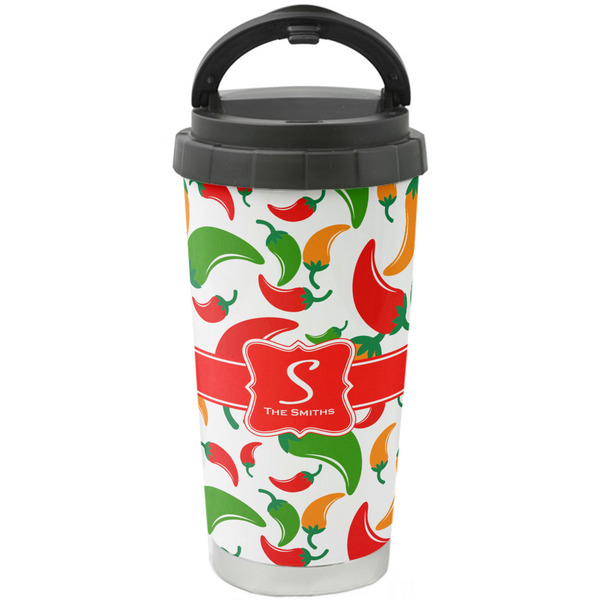 Custom Colored Peppers Stainless Steel Coffee Tumbler (Personalized)