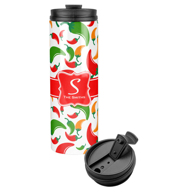 Custom Colored Peppers Stainless Steel Skinny Tumbler (Personalized)