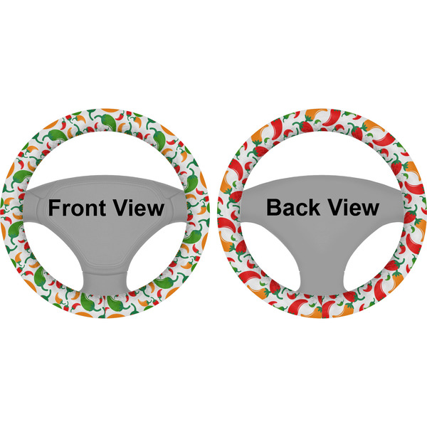 Colored Peppers Steering Wheel Cover- Front and Back