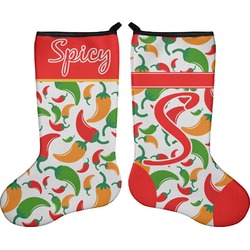 Colored Peppers Holiday Stocking - Double-Sided - Neoprene (Personalized)
