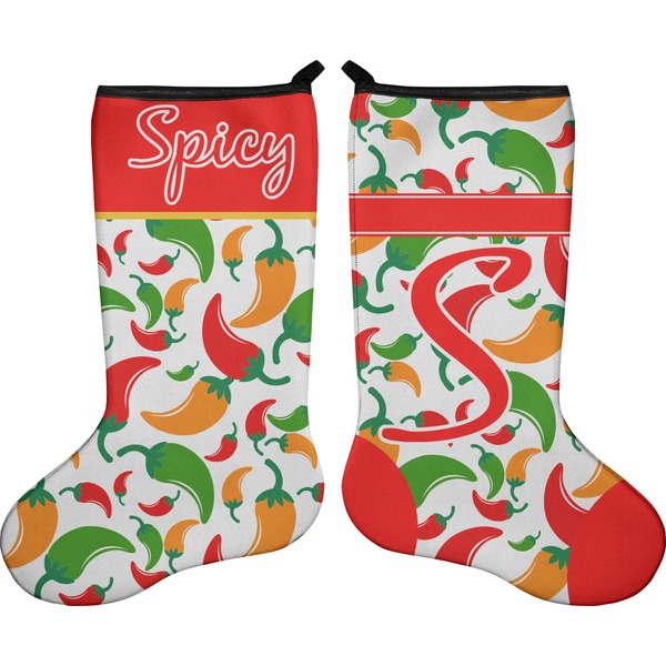 Custom Colored Peppers Holiday Stocking - Double-Sided - Neoprene (Personalized)
