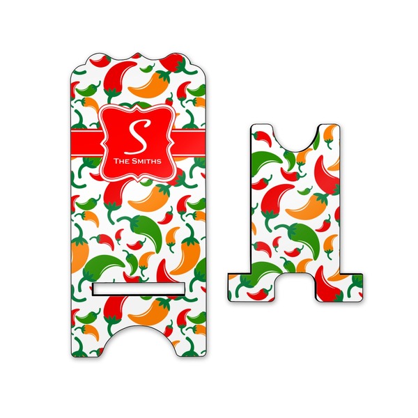 Colored Peppers Stylized Phone Stand - Front & Back - Small