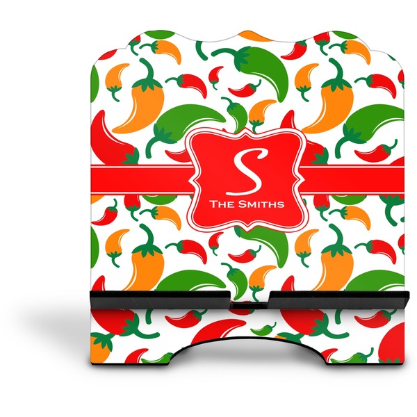 Colored Peppers Stylized Tablet Stand - Front without iPad