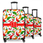 Colored Peppers 3 Piece Luggage Set - 20" Carry On, 24" Medium Checked, 28" Large Checked (Personalized)