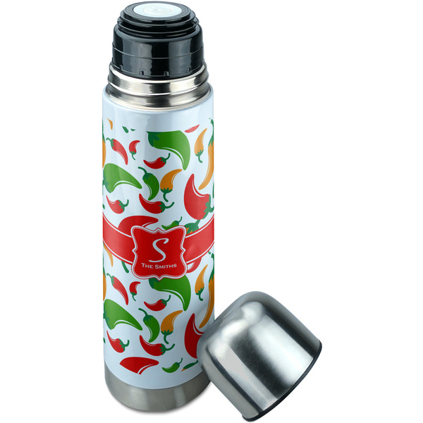 Colored Peppers Thermos - Lid Off