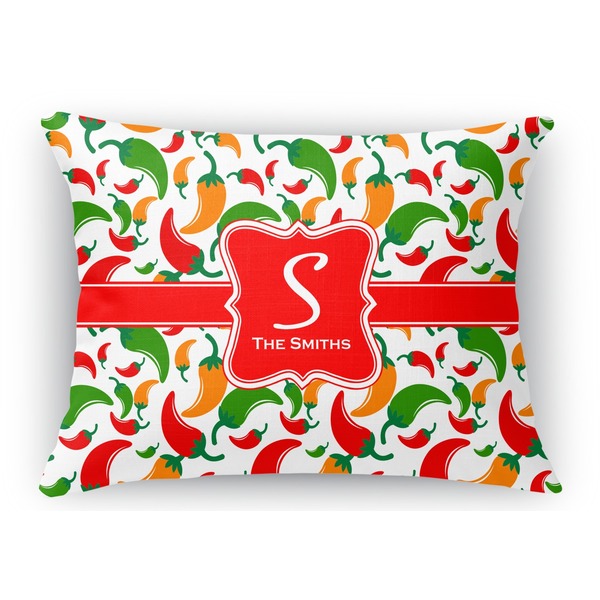 Custom Colored Peppers Rectangular Throw Pillow Case (Personalized)