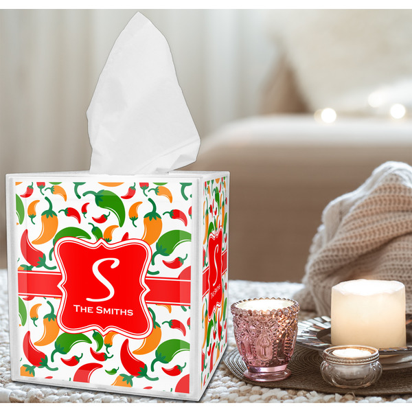 Colored Peppers Tissue Box - LIFESTYLE