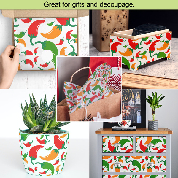 Colored Peppers Tissue Paper - In Use Collage