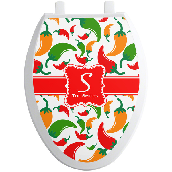 Custom Colored Peppers Toilet Seat Decal - Elongated (Personalized)