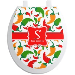 Colored Peppers Toilet Seat Decal - Round (Personalized)